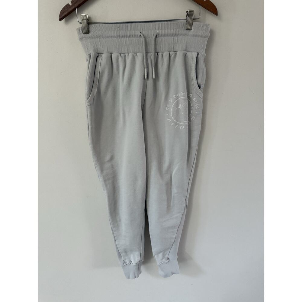 Gymshark Womens Sweatpants Taper Leg Gray Viscose Blend Pockets Size Small